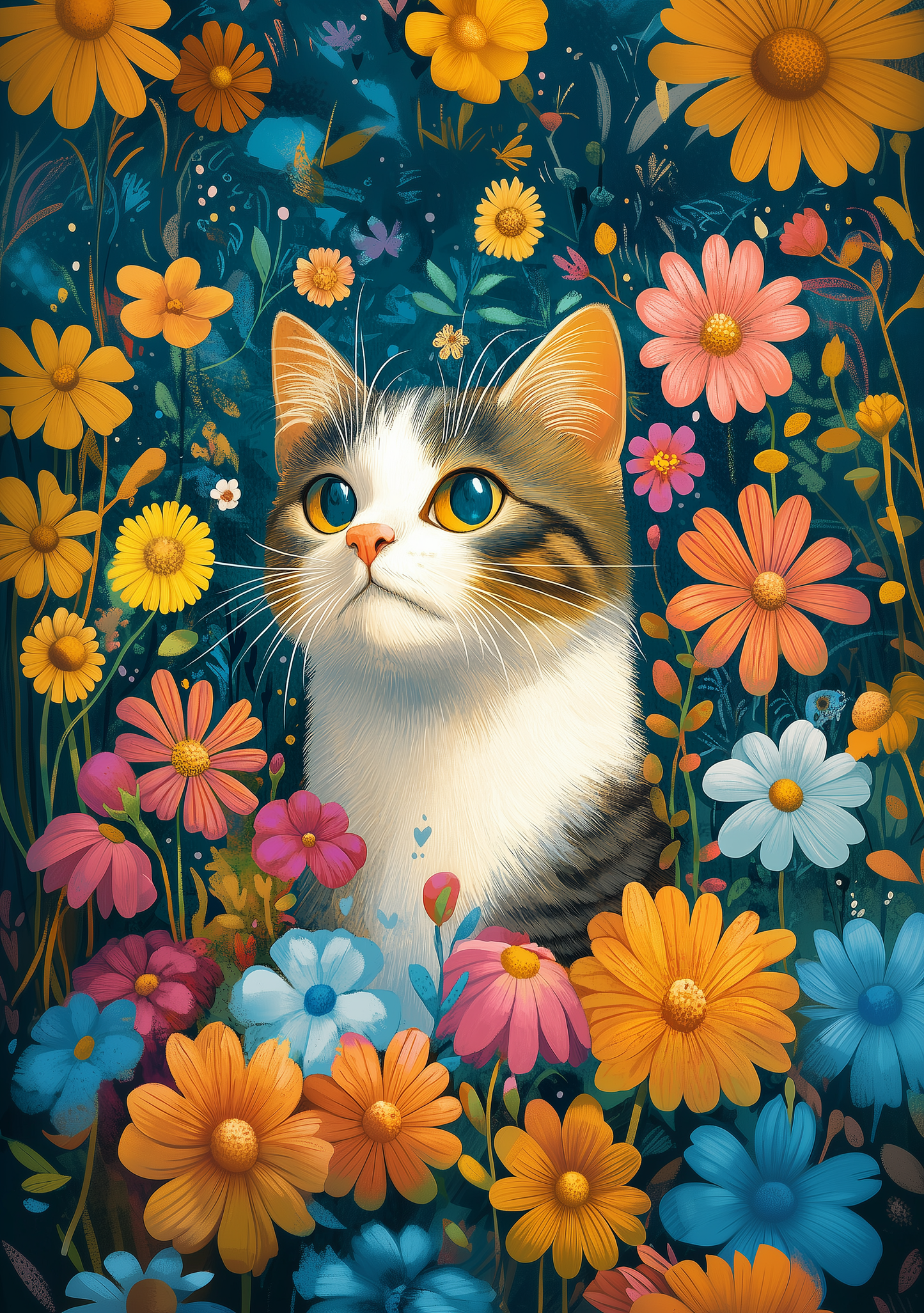 Wallpaper image_[Cat and night lights]