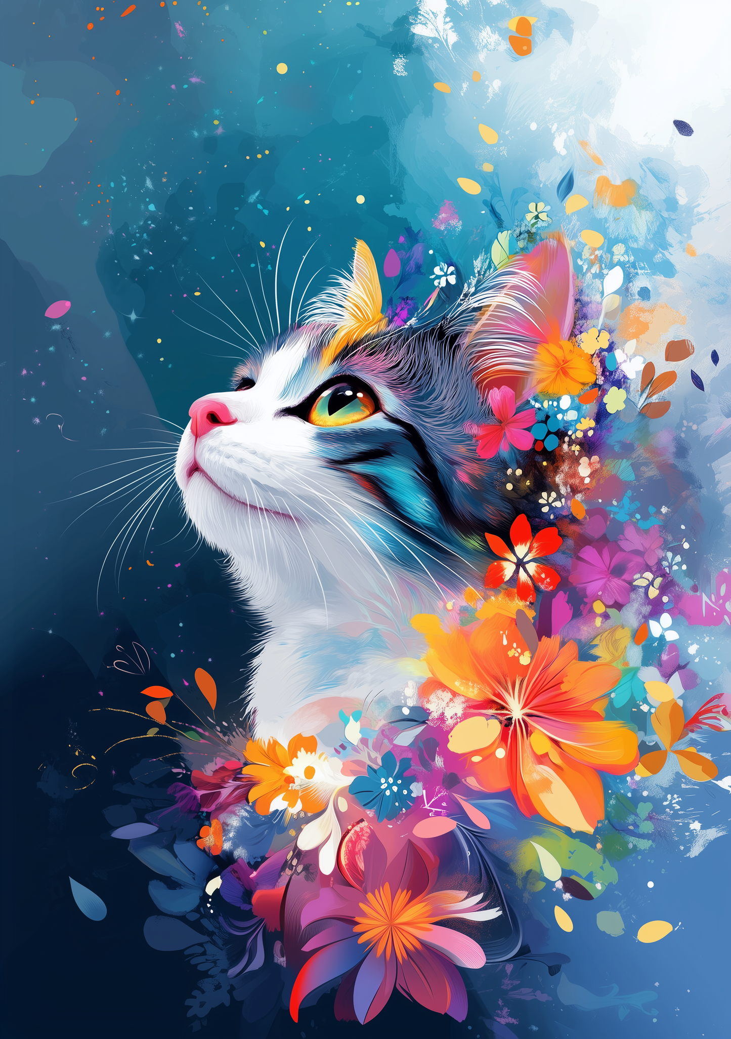 Wallpaper image_[Cat and night lights]