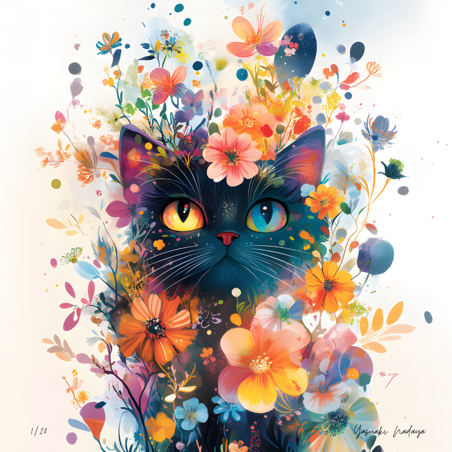 キャンバスプリント_【猫の花束 / 精一杯、ただ自由に】