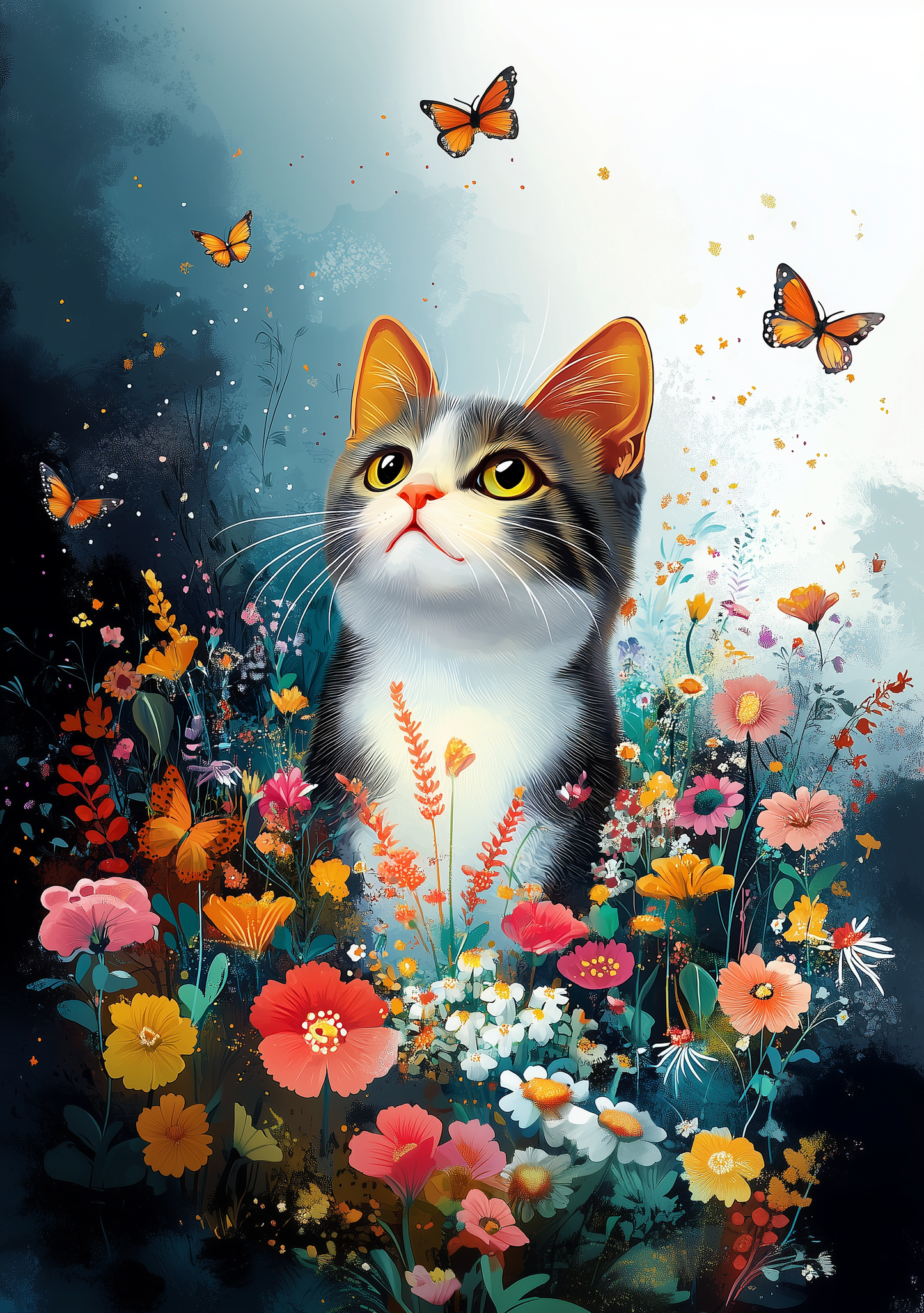 Wallpaper image_[Cat and night lights]