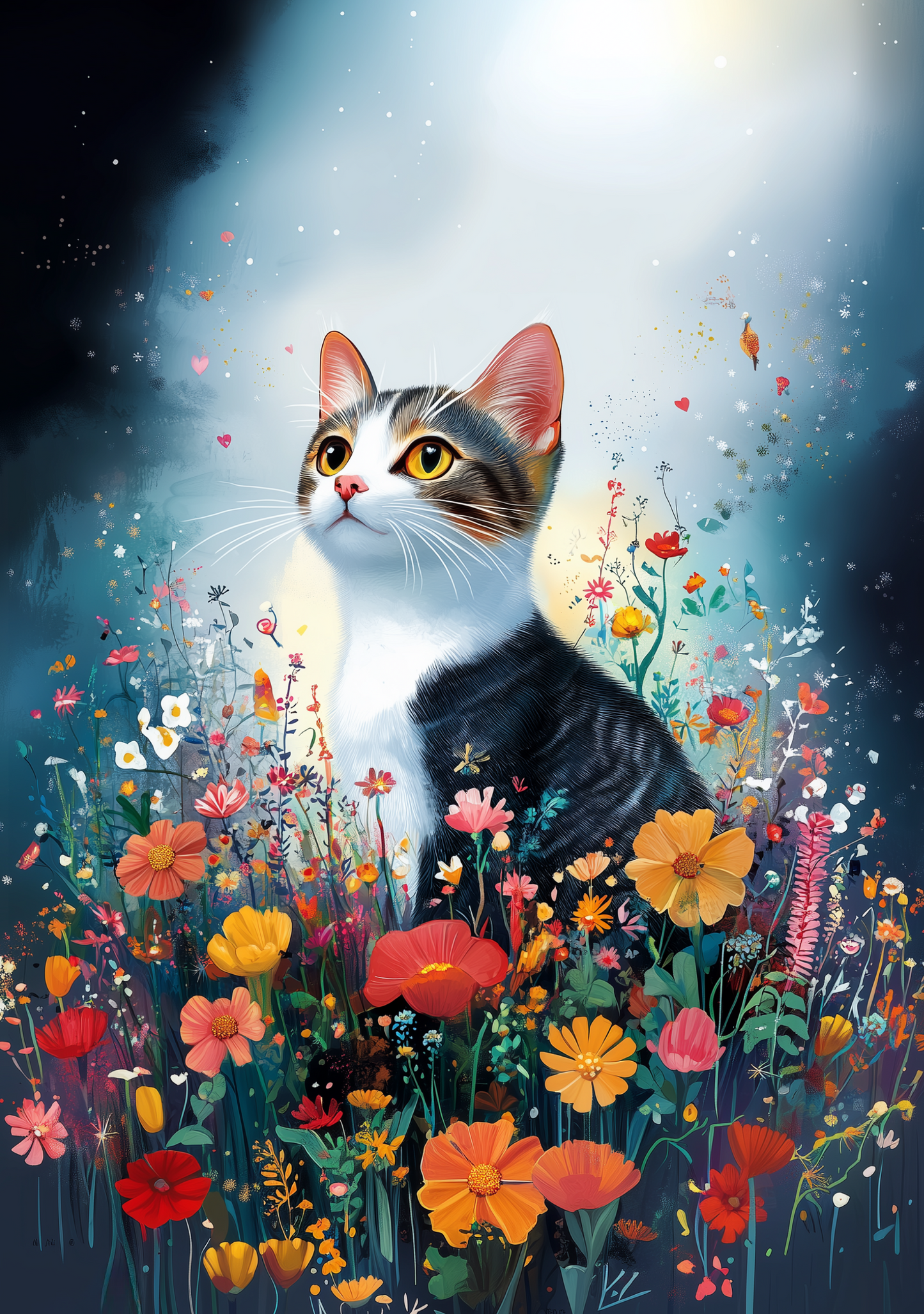 Wallpaper image_[Cat and night lights]