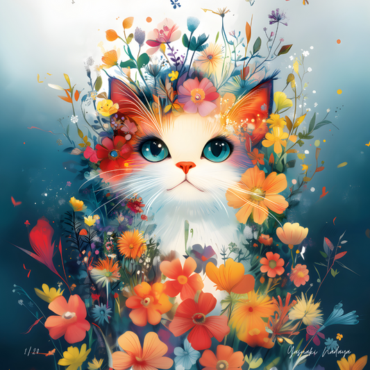 キャンバスプリント_【猫の花束 / 猫、咲き誇る】