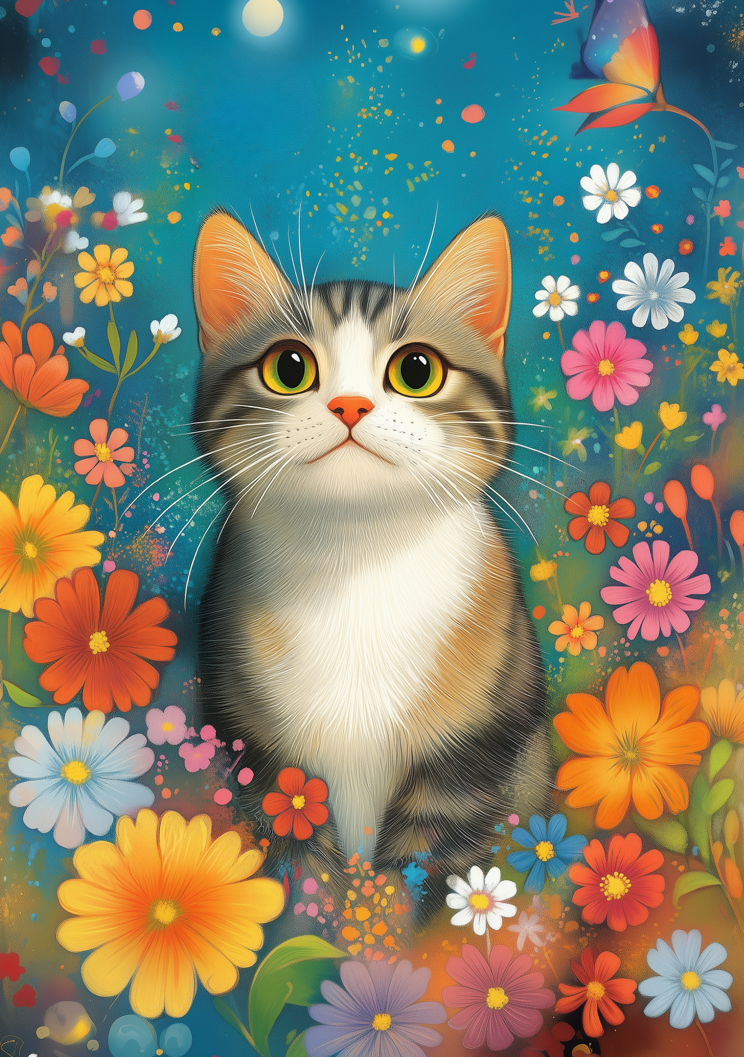 Wallpaper image_[Cat and night lights]
