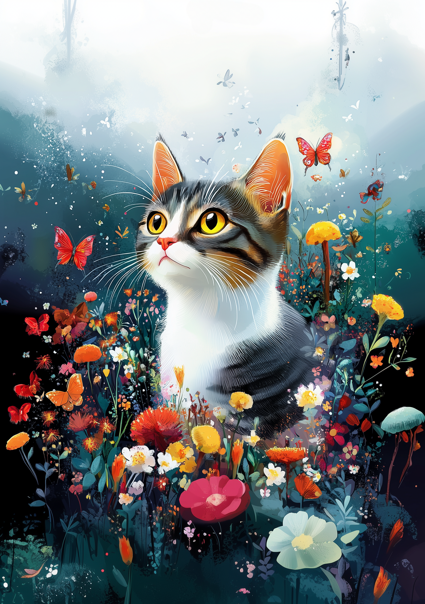 Wallpaper image_[Cat and night lights]